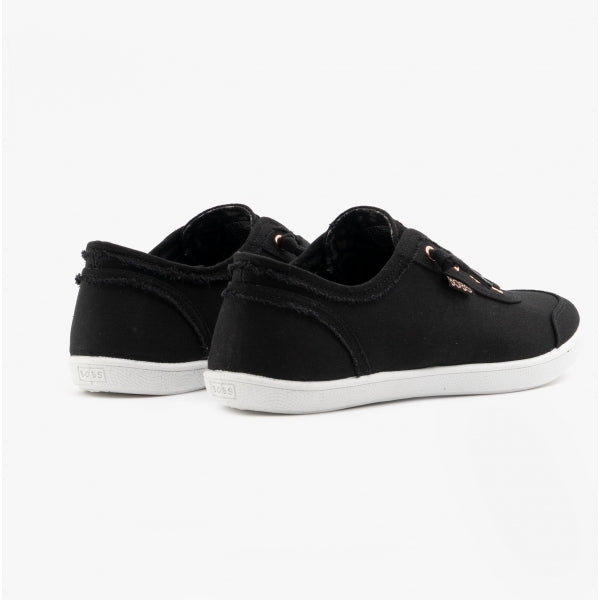 Skechers 33492/BLK BOBS B CUTE Womens Canvas Slip On Trainers Black