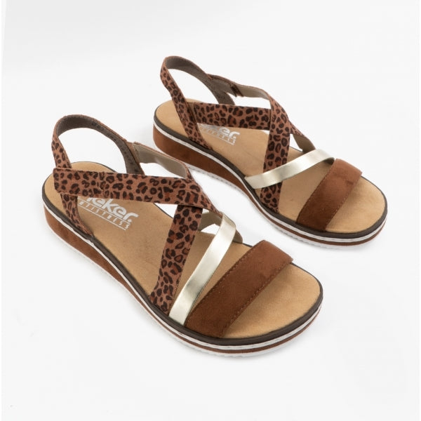 V3663-24 Womens Sandals Brown Combi