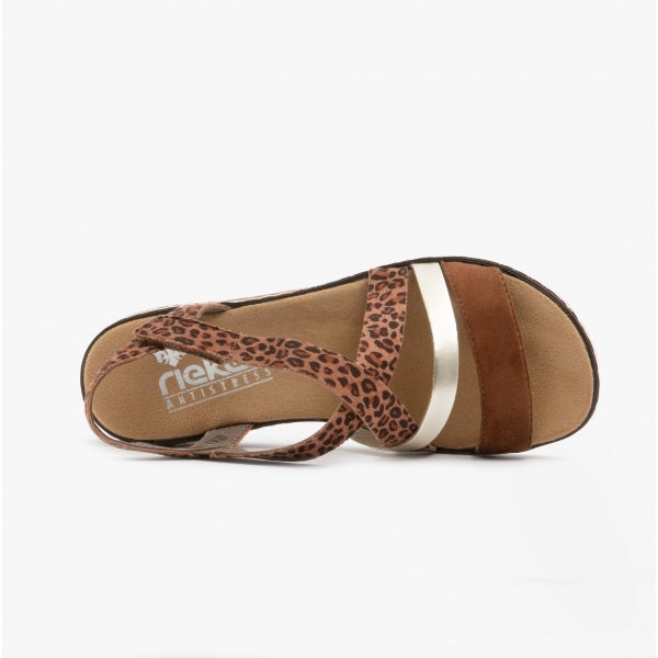 V3663-24 Womens Sandals Brown Combi