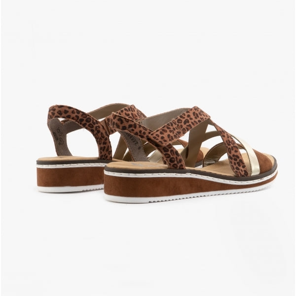 V3663-24 Womens Sandals Brown Combi