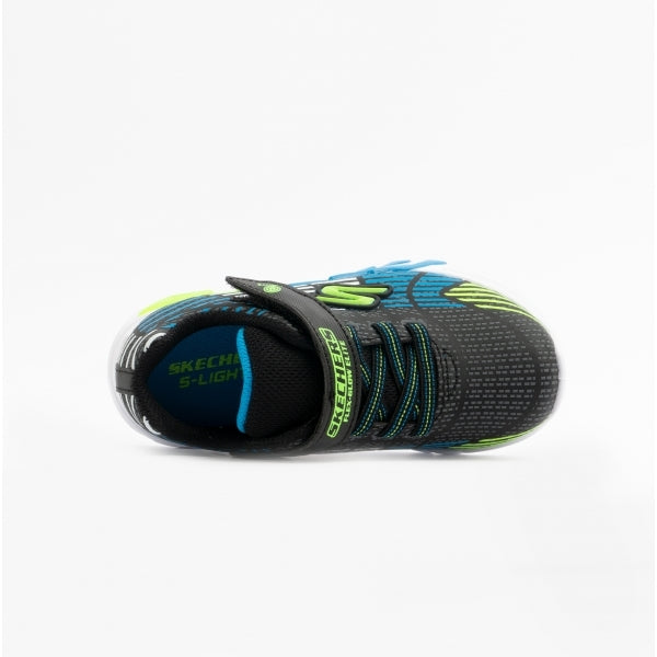Skechers 400135N/BBLM FLEX-GLOW ELITE Boys Trainers Black/Lime