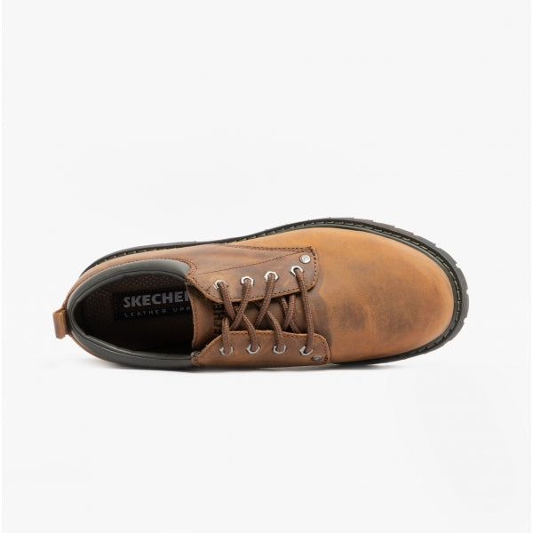 Skechers 6618CDB TOM CATS Mens Leather Derby Shoes Dark Brown