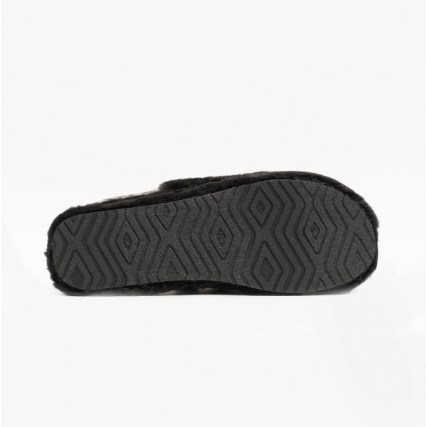SOFIA Womens Faux Fur Slippers Black