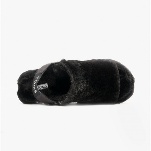 SOFIA Womens Faux Fur Slippers Black