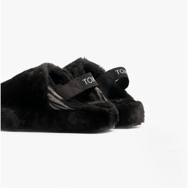 SOFIA Womens Faux Fur Slippers Black