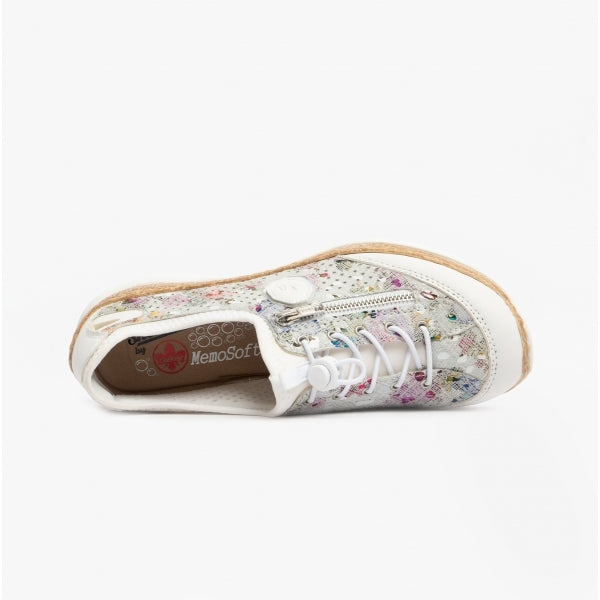 Rieker N42V1 Womens Casual Trainers White/Multi