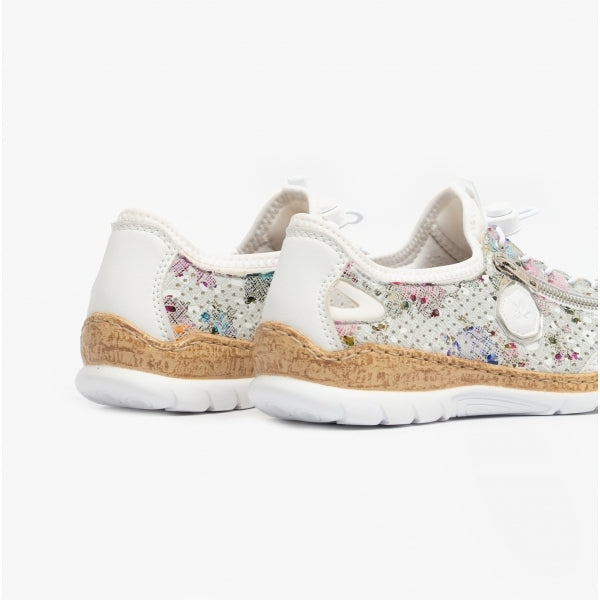 Rieker N42V1 Womens Casual Trainers White/Multi