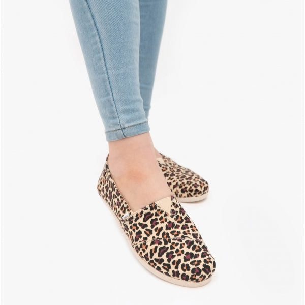 ALPARGATA Womens Canvas Espadrilles Beige/Leopard