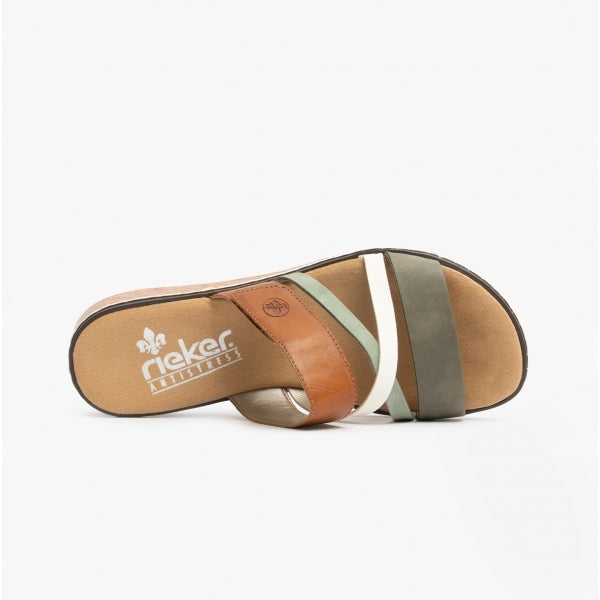 V3652-91 Womens Sandals Green/Tan/White