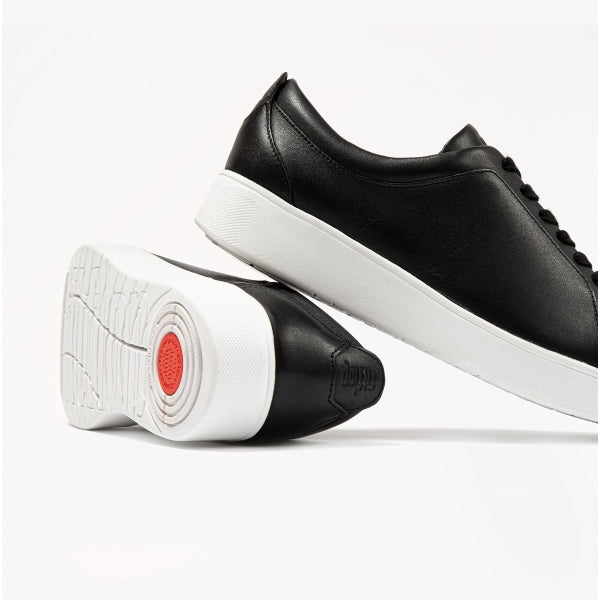 RALLY Womens Leather Trainers Black/White