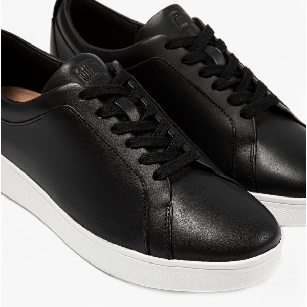 RALLY Womens Leather Trainers Black/White