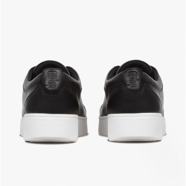 RALLY Womens Leather Trainers Black/White