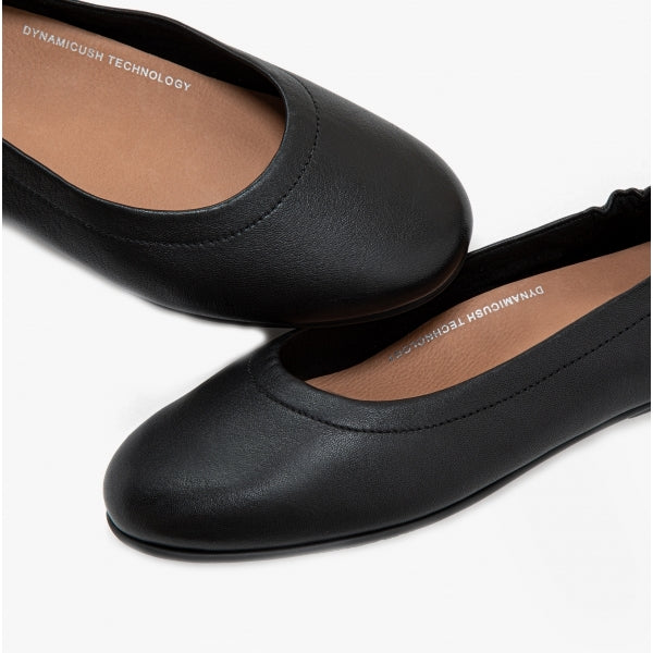ALLEGRO Womens Leather Ballerina Shoes Black