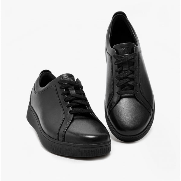 RALLY Womens Leather Trainers All Black