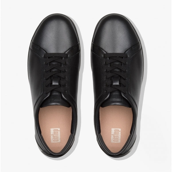 RALLY Womens Leather Trainers All Black