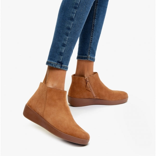 SUMI Womens Suede Ankle Boots Light Tan