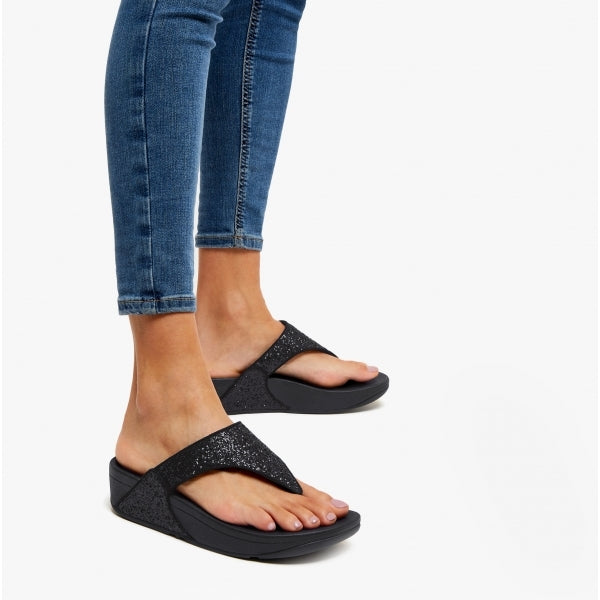 LULU GLITTER Womens Toe Post Sandals Midnight Navy