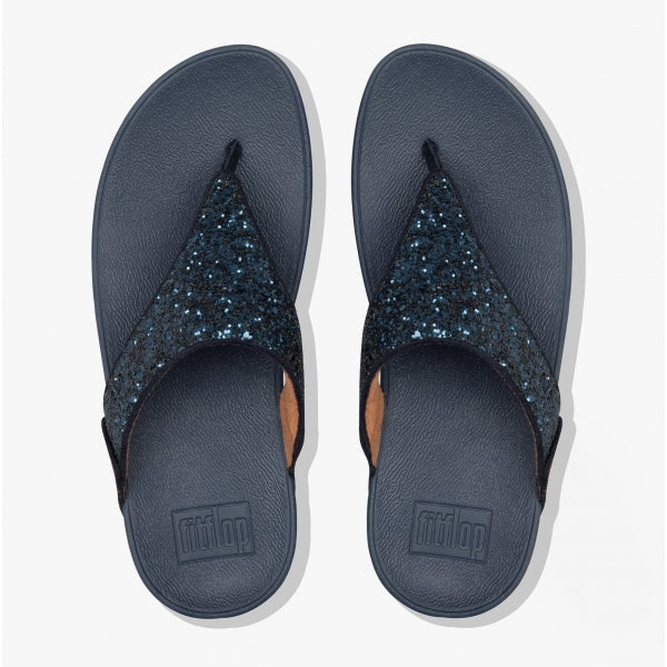 LULU GLITTER Womens Toe Post Sandals Midnight Navy
