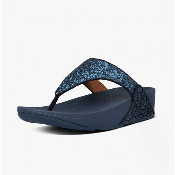 LULU GLITTER Womens Toe Post Sandals Midnight Navy