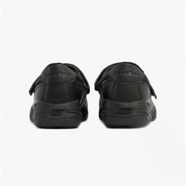 Skechers 81264L/BLK VELOCITY POUTY Girls Leather School Shoes Black