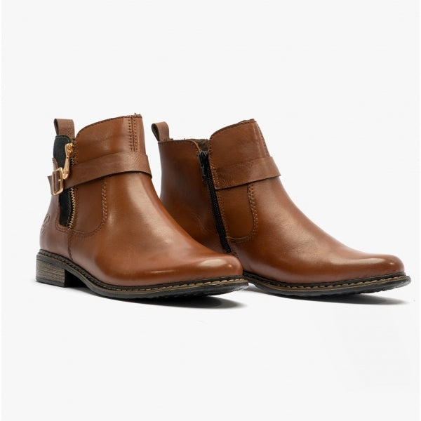 Z4959-22 Womens Leather Boots Chestnut