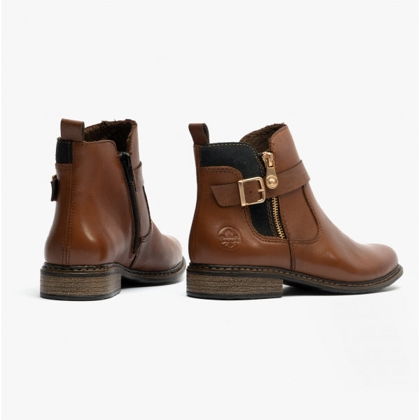 Z4959-22 Womens Leather Boots Chestnut