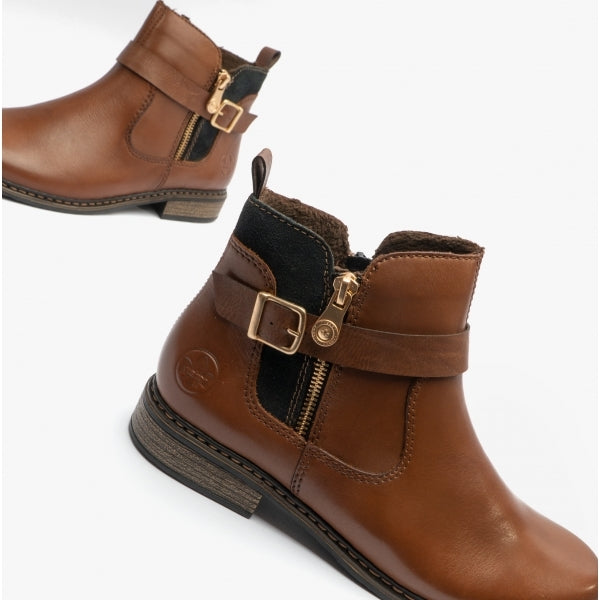 Z4959-22 Womens Leather Boots Chestnut