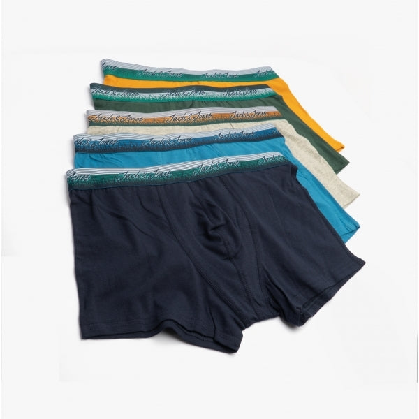 Jack & Jones STRIPE 5 Pack Mens Fabric Trunks Multicoloured