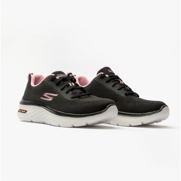 Skechers 124578/BKPK GO WALK HYPER BURST Womens Lace-Up Trainers Black/Pink
