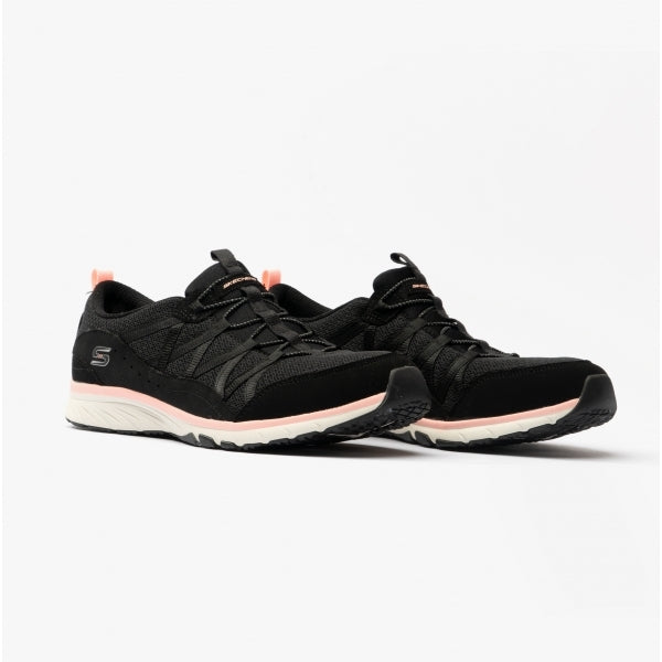 Skechers 104281/BKW GRATIS SPORT-LIVE GOLDEN Womens Bungee-Lace Trainers Black/White