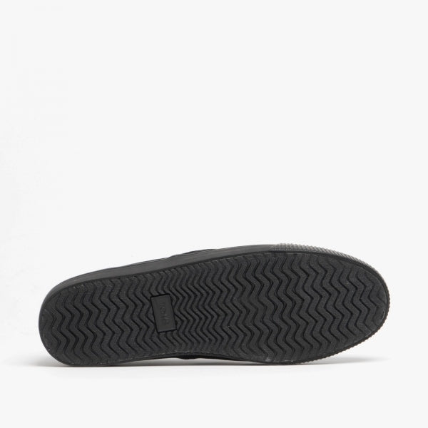 TOMS BAJA Mens Slip On Canvas Shoes Black on Black