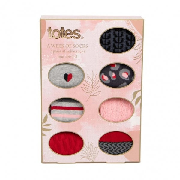 Totes Isotoner 7 PACK - DAYS OF THE WEEK Womens Socks Multi