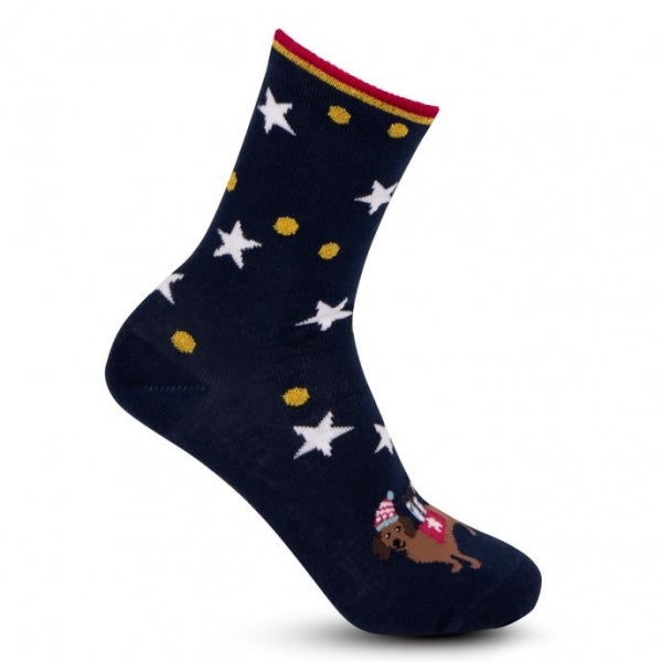 Totes Isotoner NOVELTY ANKLE Womens Socks Dog