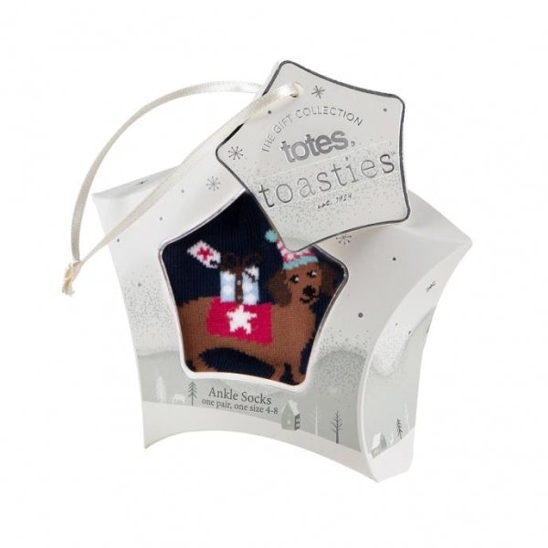 Totes Isotoner NOVELTY ANKLE Womens Socks Dog
