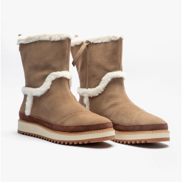 MAKENNA Womens Suede Boots Taupe