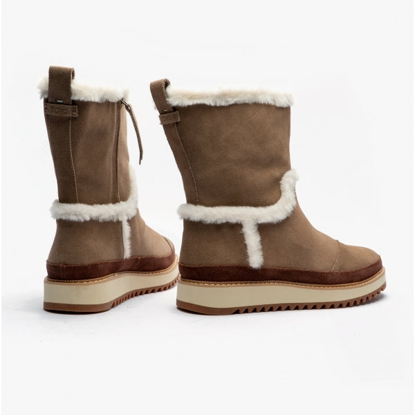 MAKENNA Womens Suede Boots Taupe