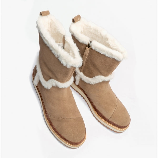 MAKENNA Womens Suede Boots Taupe