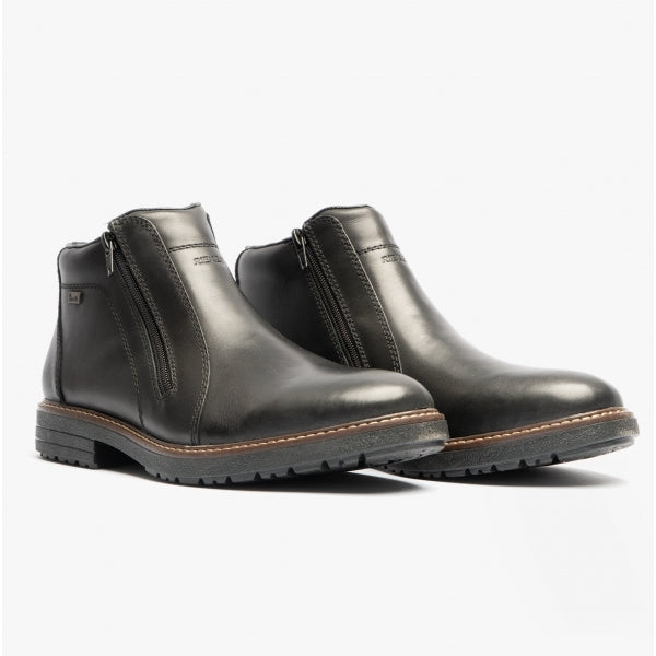 33160-00 Mens Double Zip Fur Lined Boots Black