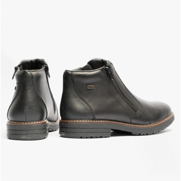 33160-00 Mens Double Zip Fur Lined Boots Black