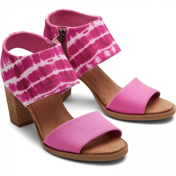 MAJORCA CUTOUT Womens Heeled Canvas Sandals Pink