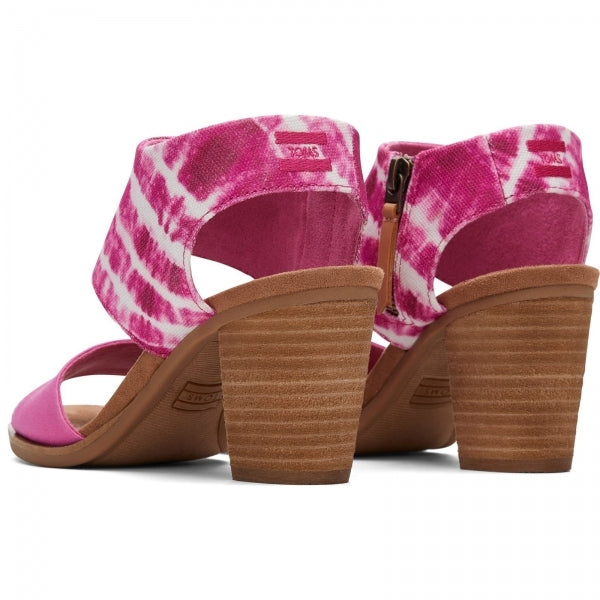 MAJORCA CUTOUT Womens Heeled Canvas Sandals Pink
