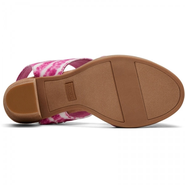 MAJORCA CUTOUT Womens Heeled Canvas Sandals Pink