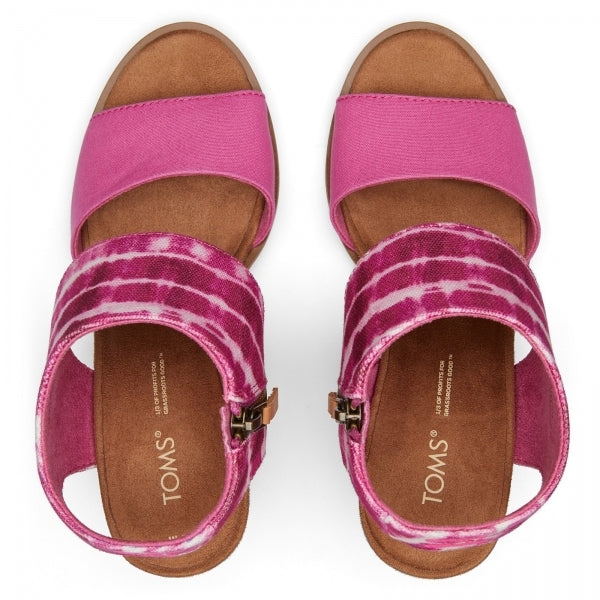 MAJORCA CUTOUT Womens Heeled Canvas Sandals Pink