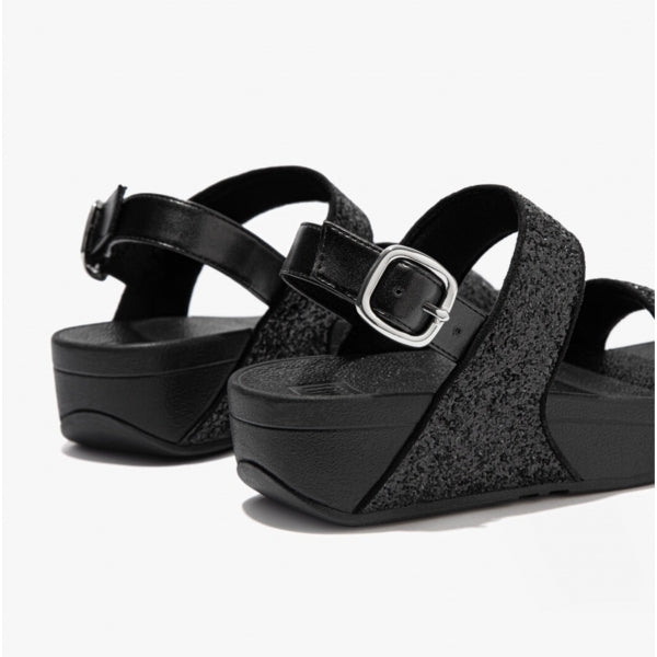 LULU GLITTER Womens Back-Strap Sandals Black Glitter