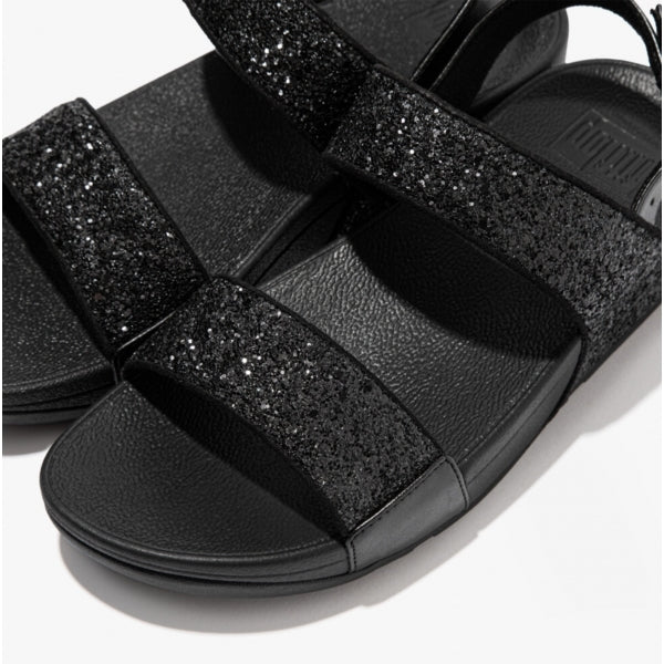 LULU GLITTER Womens Back-Strap Sandals Black Glitter