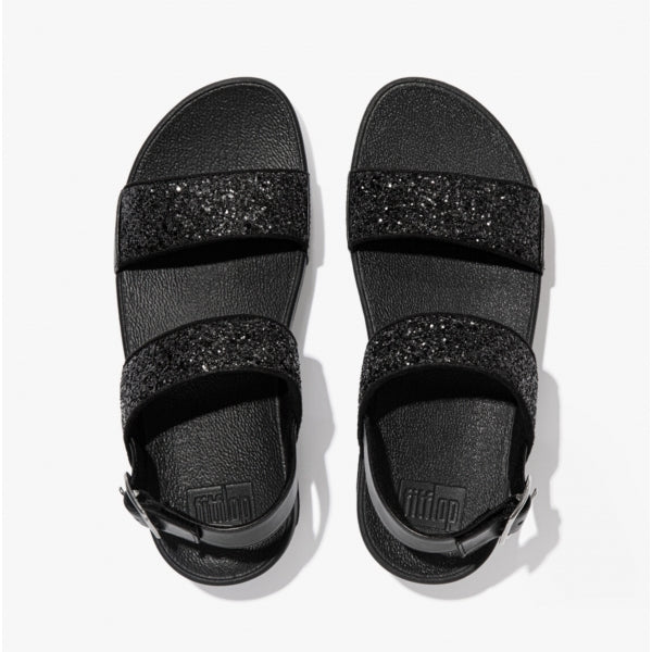 LULU GLITTER Womens Back-Strap Sandals Black Glitter