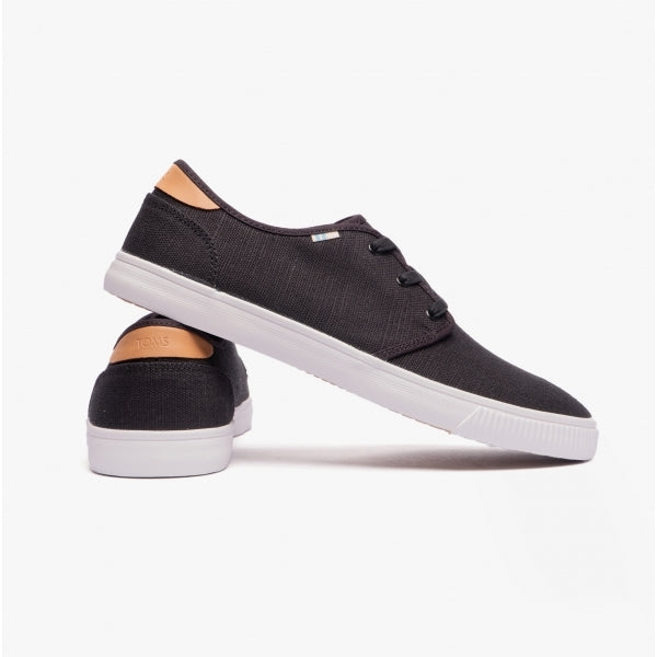 CARLO Mens Canvas Trainers Black
