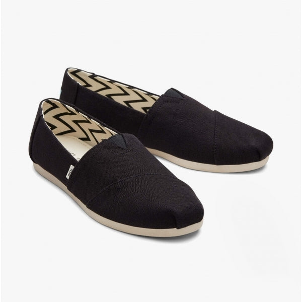 ALPARGATA Womens Cotton Espadrille Black Chevron