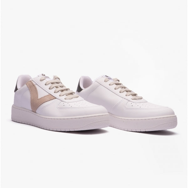 MADRID CONTRAST FAUX LEATHER Womens Trainers Taupe