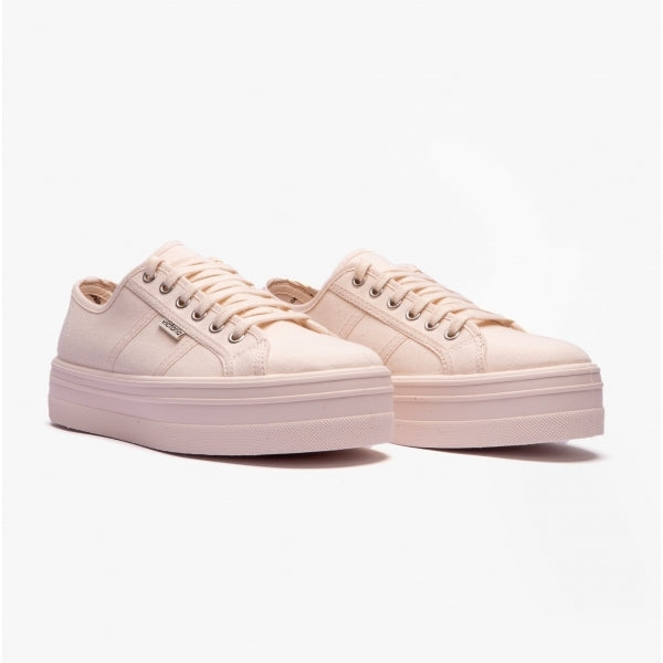 BARCELONA MONOCHROME Womens Platform Trainers Cotton